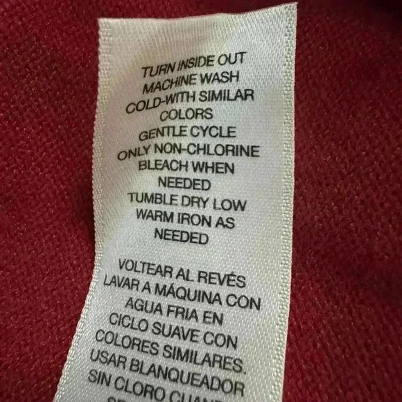 Chicos Women’s 2 US L Christmas Red Blouse Turtleneck Long Sleeve Tunic Top - Picture 12 of 13